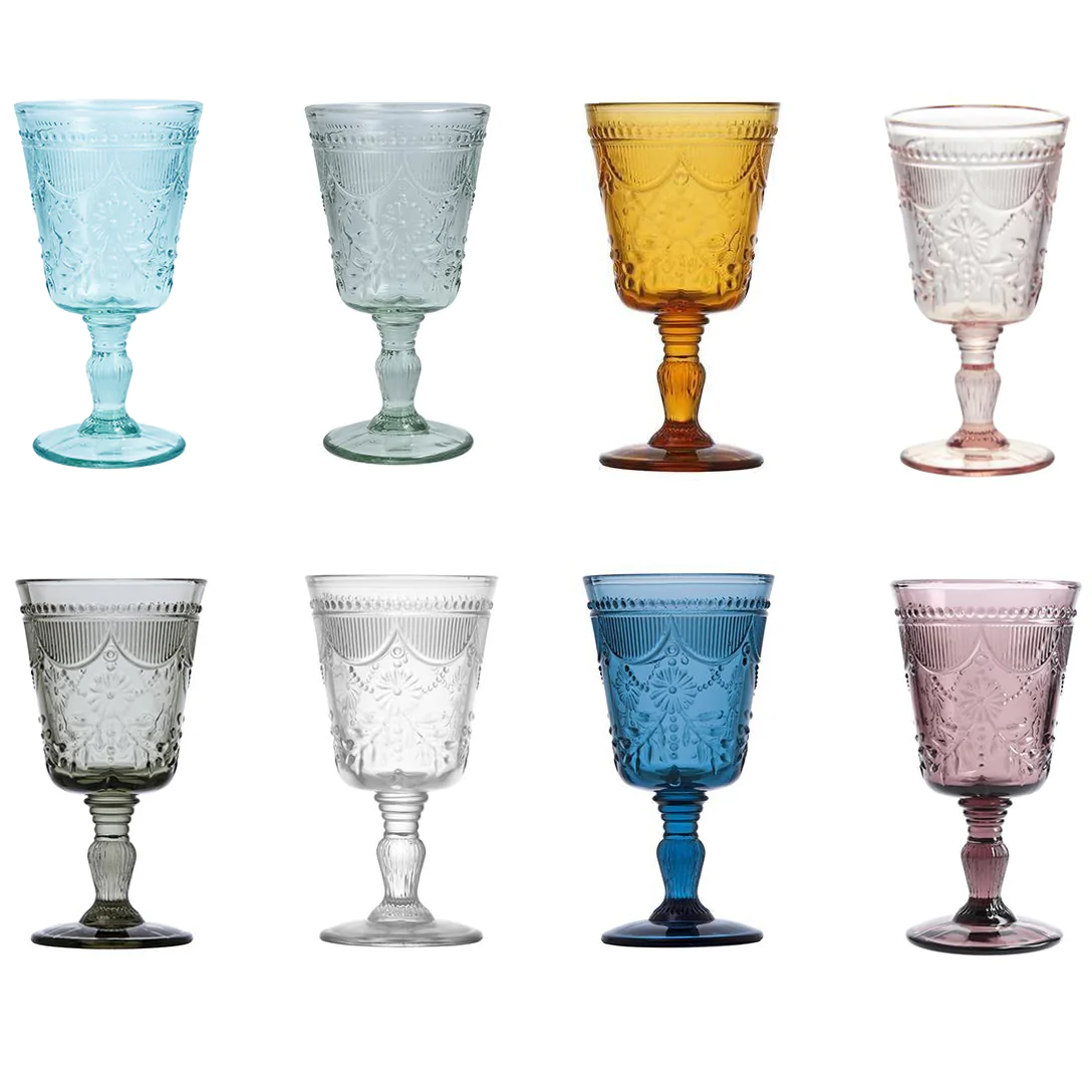 colorful footed goblets