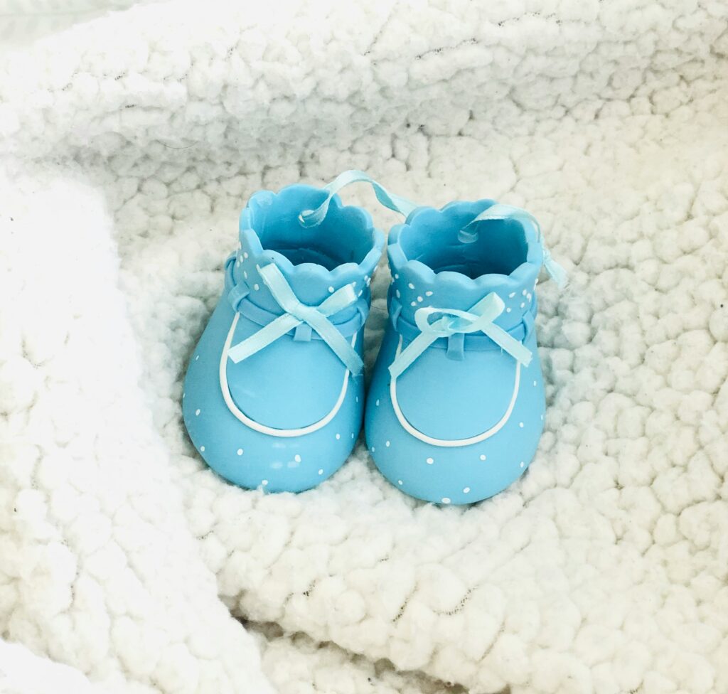 blue shoes - baby shower games